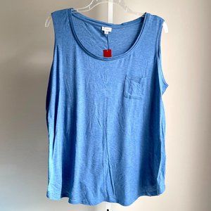 Avenue Women's Plus Size Blue Pocket Tank Size 22/24